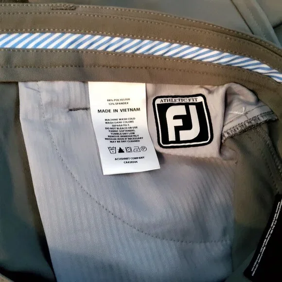 Footjoy Mens Athletic Fit Golf Pants Size 34/34 Polyester/Spandex Gray - Picture 6 of 8
